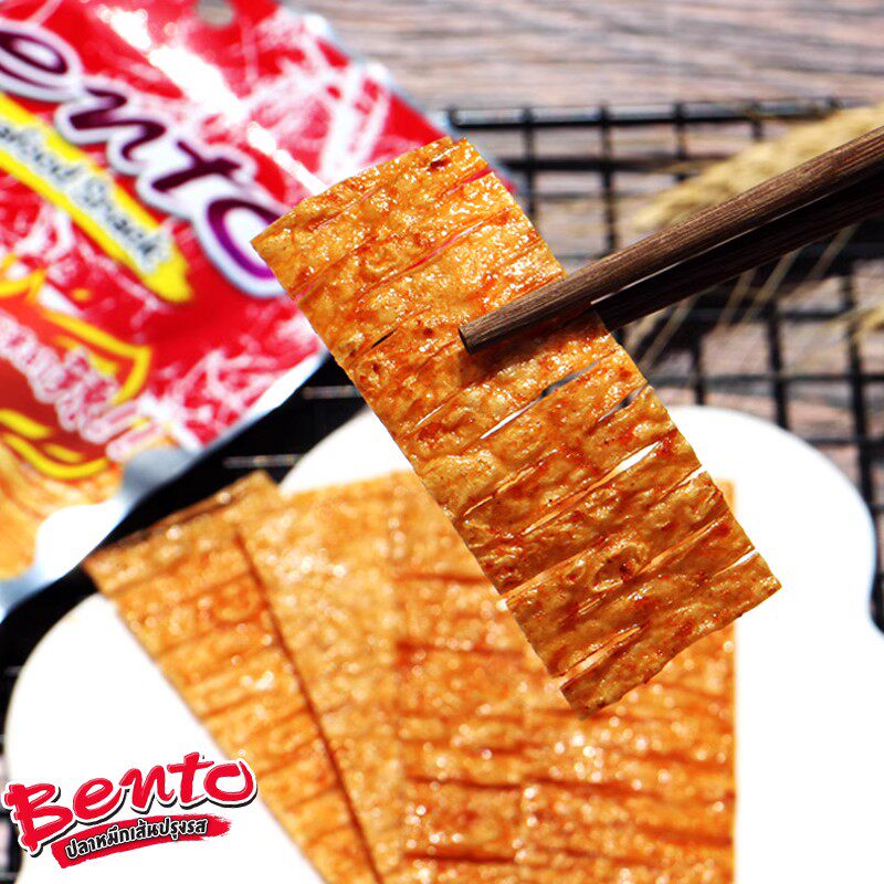 泰国进口BENTO手撕鱿鱼片甜辣味20g红袋拌多乐泰式鱿鱼干辣味零食