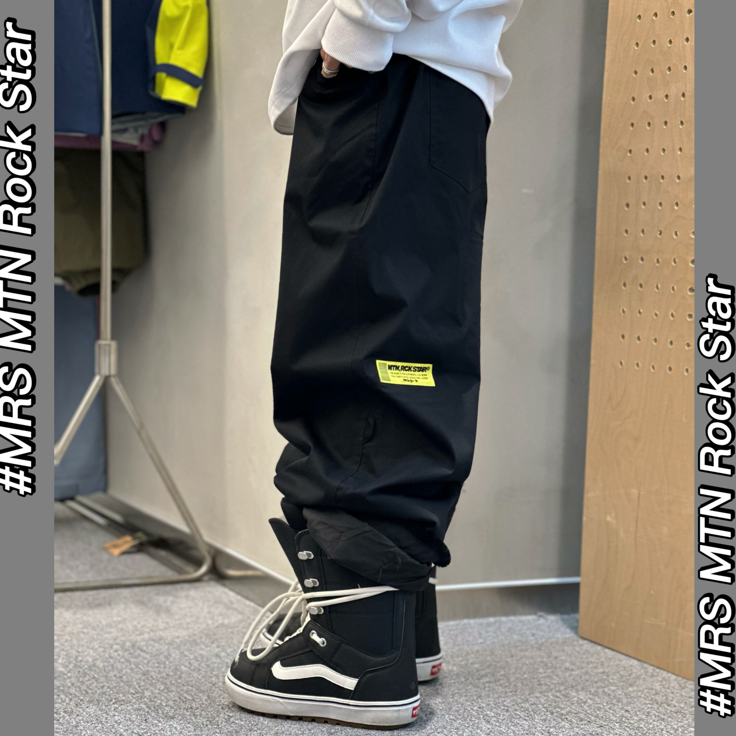 2223新款日本mrs高端雪裤男女黑色宽松滑雪裤防风防水