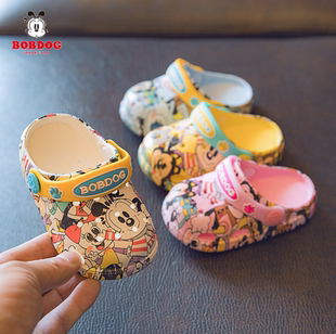 巴布豆儿童拖鞋夏季防滑凉拖2026新款洞洞鞋小童包头男女宝宝拖鞋