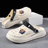 洞洞鞋 男 学生外穿踩屎感沙滩拖鞋 男夏季 厚底休闲运动防滑软底凉鞋