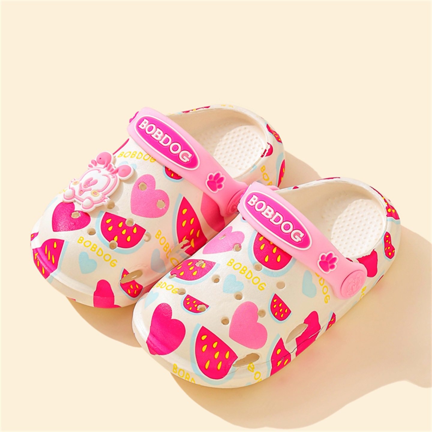 洞洞鞋夏凉拖鞋婴幼儿小童透气卡通沙滩鞋巴布豆宝宝可爱防滑甜美