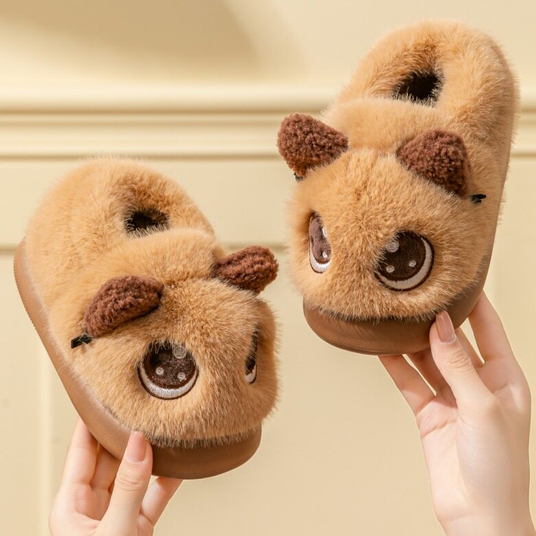 加厚底防滑时尚保暖宝宝棉鞋儿童棉鞋棉拖鞋冬季可爱棉拖鞋加绒