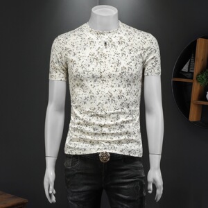 2026夏款花色男士圆领短袖T恤-D252-2970P60假模图片