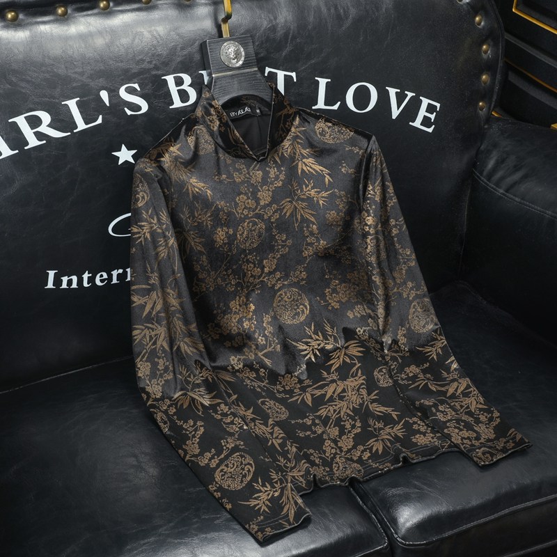 2025秋冬款韩绒花色高领打底衫-电商D252-6628P80沙发，男装T恤，电商D252