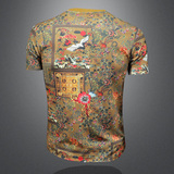2026花色男士圆领短袖T恤-D252-2981P60镂空图，男装T恤，电商D252