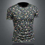 2026花色男士圆领短袖T恤-D252-2982P60镂空图，男装T恤，电商D252