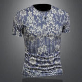 2026花色男士圆领短袖T恤-D252-2977P60镂空图，男装T恤，电商D252