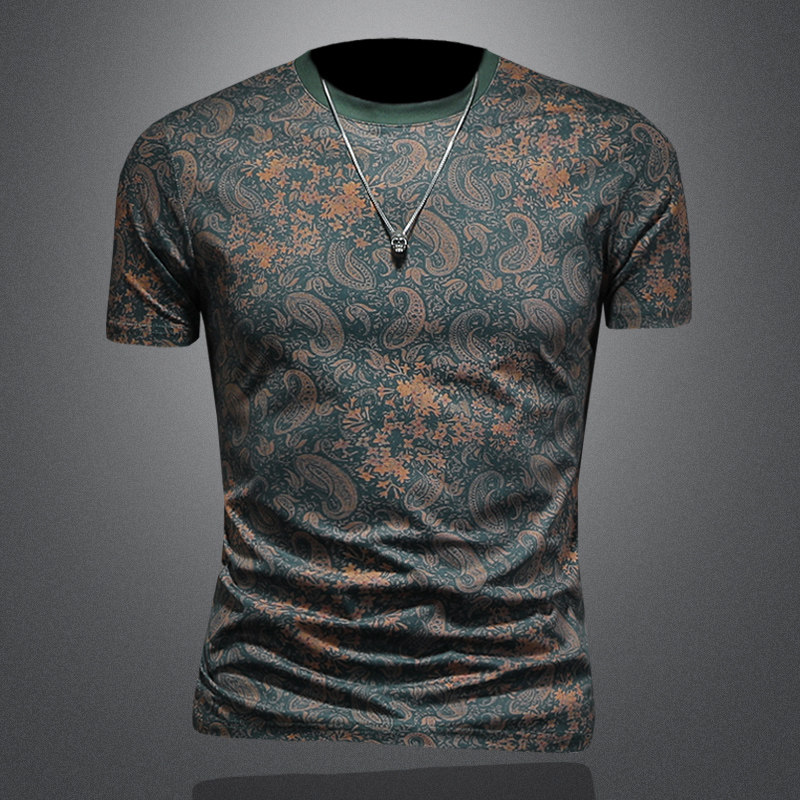 2026夏款男士圆领短袖T恤-D252-2968P60镂空图，男装T恤，电商D252