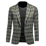 2026春款男士时尚修身格子西装外套电商D2521102P170镂空图，男装西服套装，电商D252