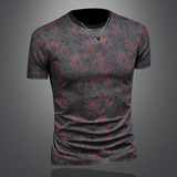2026花色男士圆领短袖T恤-D252-2978P60镂空图，男装T恤，电商D252