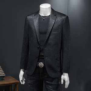 2025秋款男士提花修身西服外套-电商D252-6862P165假模图片