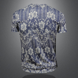 2026花色男士圆领短袖T恤-D252-2977P60镂空图，男装T恤，电商D252