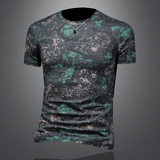 2026花色男士圆领短袖T恤-D252-2972P60镂空图，男装T恤，电商D252