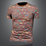 2026花色男士圆领短袖T恤-D252-2983P60镂空图，男装T恤，电商D252