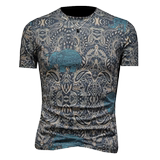 2026花色男士圆领短袖T恤-D252-2975P60镂空图，男装T恤，电商D252