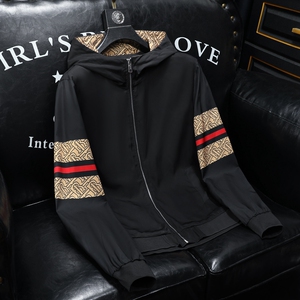 电商D252 1811P140沙发2024秋款拼色连帽男士夹克衫,男装夹克,电商D252