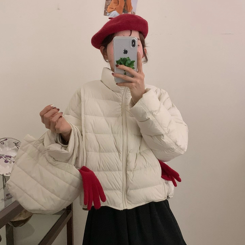 奶呼呼韩版立领排骨羽绒服女