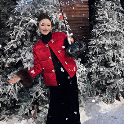 新中式圆领年轻款国风羽绒服女