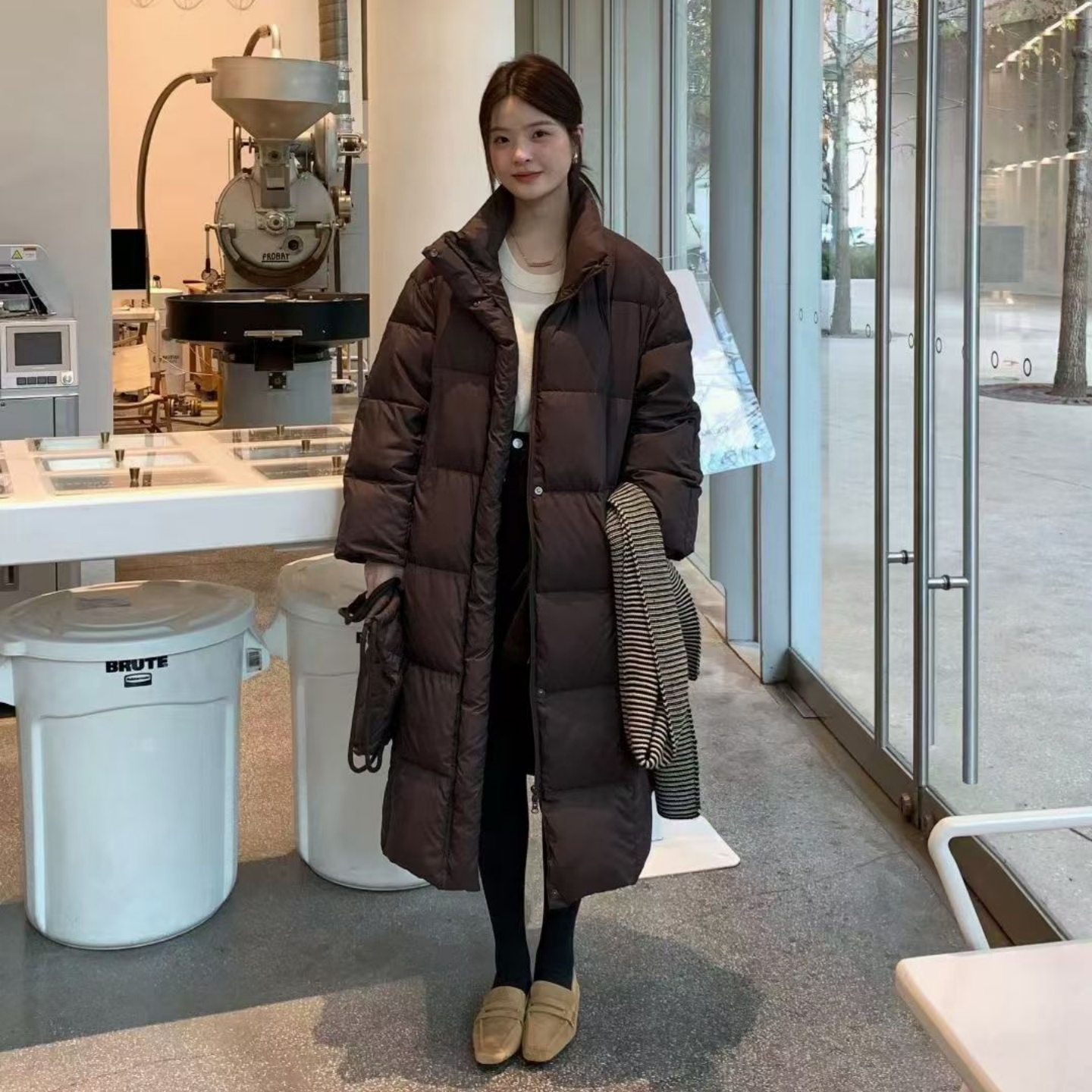 冬季韩版长款90白鸭绒立领羽绒服