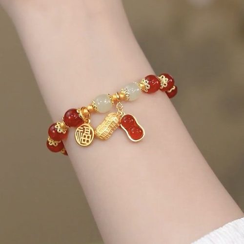 奥特莱斯品牌折扣店撤柜清仓捡漏相思豆手串红色花生手链女配饰1