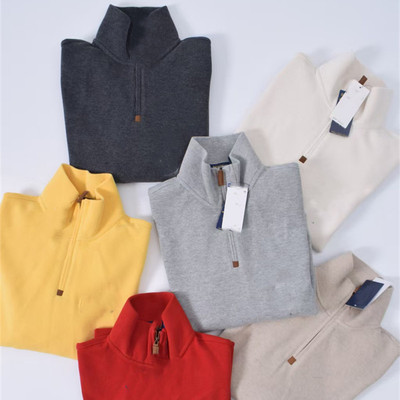 元男款半拉链立领纯棉厚款卫衣~秋冬季成人休闲运动套头衫