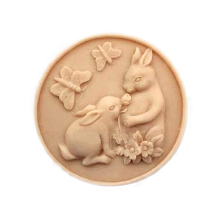 手工皂模具 牛油蛋糕烘焙模具石膏香皂肥皂食品级硅胶两只兔子