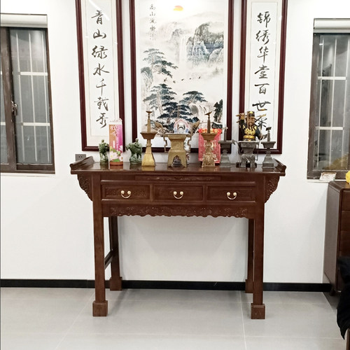 实木供佛龛供台家用供奉神台老榆木供桌佛台关公财神供桌