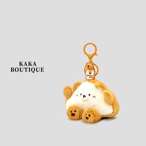 KAKA BOUTIQUE原创面包熊钥匙扣挂件小礼品可爱毛绒公仔背包挂饰