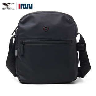 七匹狼男士斜挎包商务休闲单肩包大容量多隔层便携背包侧袋男布包