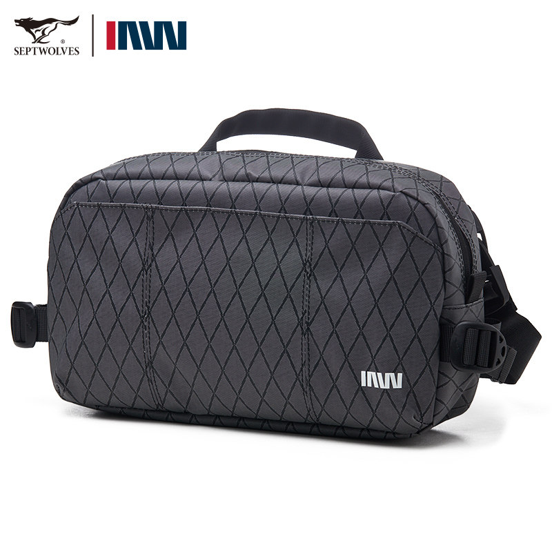 七匹狼男士腰包斜挎包深灰色菱格纹多功能大容量商务防水通勤包,箱包皮具/热销女包/男包,男士包袋,淘宝优惠券,粉丝福利购,淘宝优惠卷