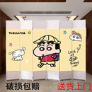 卡通屏风隔断现代简约客厅卧室办公室进门遮挡移动折叠轻奢背景墙