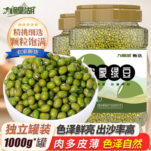 九鲤湖东北绿豆颗粒饱满罐1000g