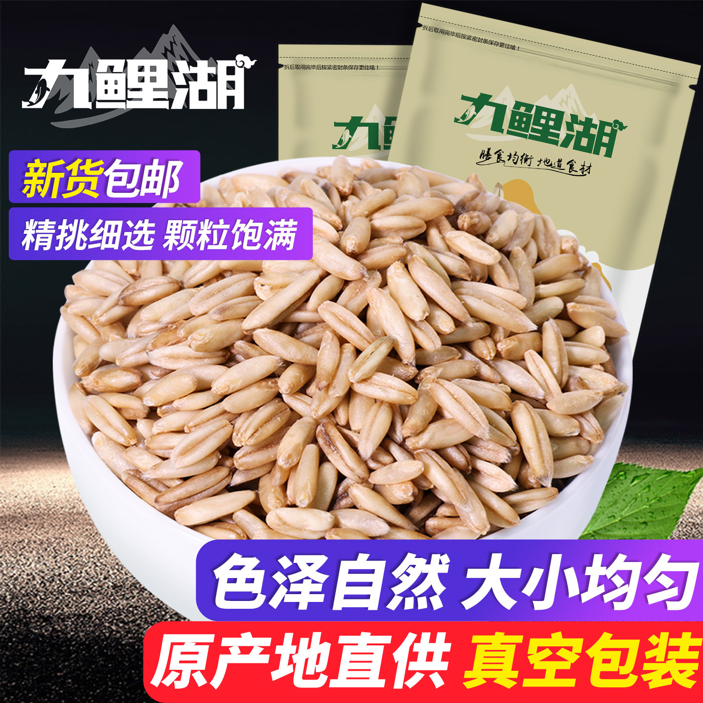 九鲤湖 燕麦米 农家燕麦米燕麦仁雀麦莜麦五谷杂粮粗粮 500g*2袋