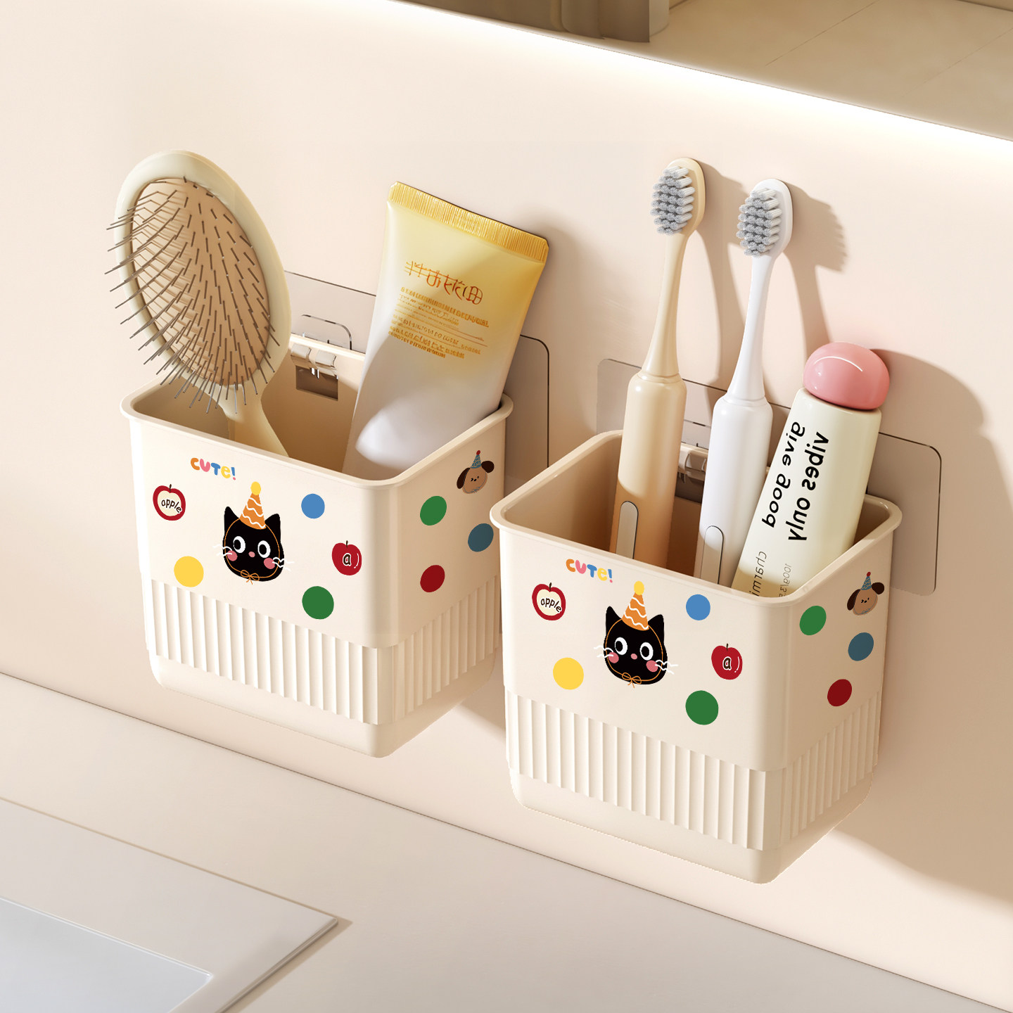 梳子置物架壁挂式免打孔牙刷牙膏卫生间浴室洗漱台墙上壁挂收纳盒,收纳整理,整理架/置物架/收纳架,淘宝优惠券,粉丝福利购,淘宝优惠卷