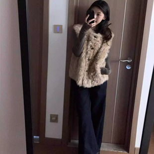 2025秋冬新款托卡欧尼马甲仿皮草外套女皮毛一体短款羊羔毛绒背心