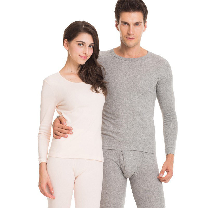 三枪内衣男纯棉薄款长袖长裤圆领秋衣秋裤棉毛衫裤2023秋冬女套装