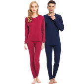 中老年保暖套装 三枪内衣女纯棉2024秋冬圆领宽松大码 全棉秋衣裤 男