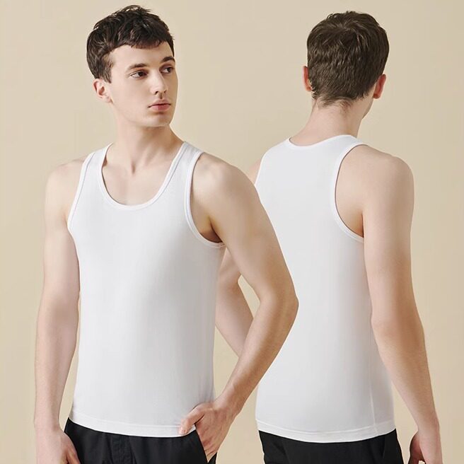 三枪背心男夏季薄款弹力纯棉打底内穿运动紧身透气无袖健身潮跑步