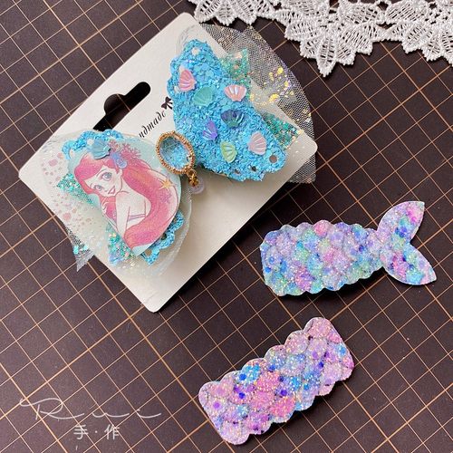 Rui手作不锈钢鸭嘴发卡小美人鱼