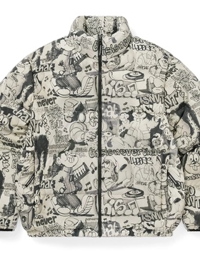 T.N.T.潮牌代购Thisisneverthat Pertex T Down Jacket涂鸦羽绒服