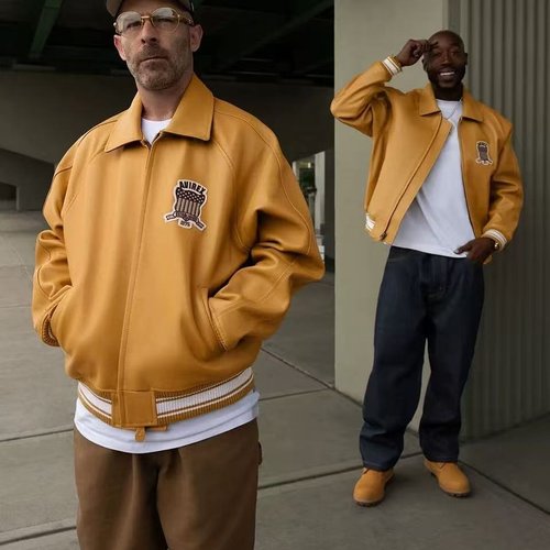 100%欧洲复古羊皮联名添柏岚Avirex X Timberland Jacket男士夹克