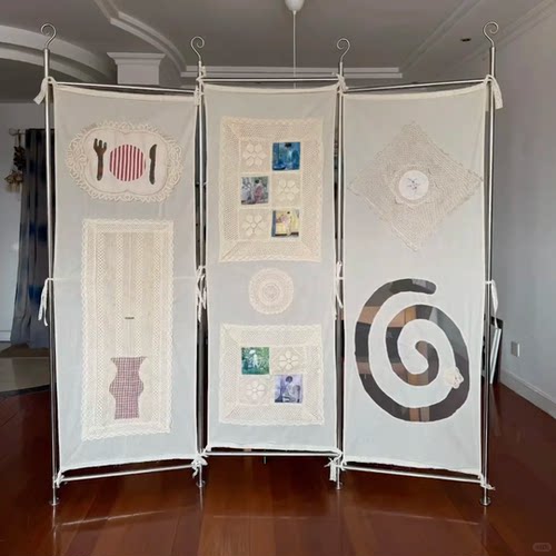 光轴极简风可移动屏风展示架客厅餐厅会议室落地屏风工业风隔断架