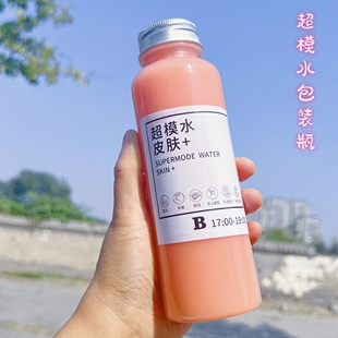 网红350ml食品级塑料瓶超模水瓶子轻断果蔬汁果汁瓶酵素空瓶 加厚