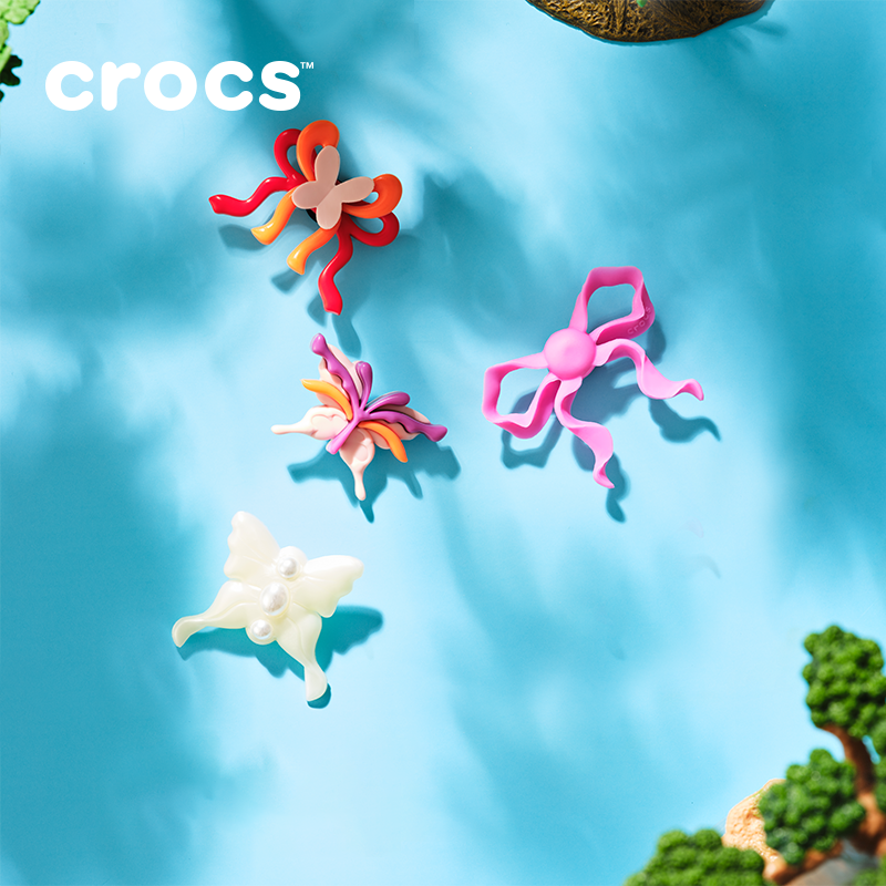 Crocs卡骆驰配饰智必星洞洞鞋鞋花 紫色果冻蝴蝶结 彩色果冻蝴蝶