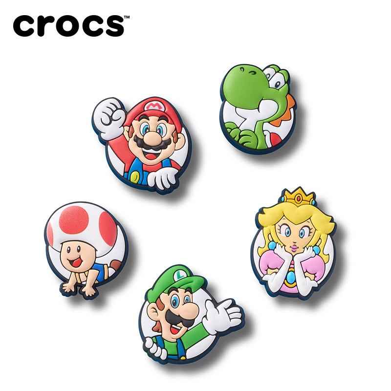 Crocs｜超级马力欧合作系列 智必星鞋花五件套