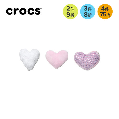 Crocs智必星绒毛爱心鞋花