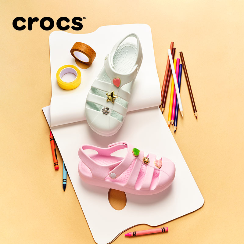 Crocs卡骆驰阳光罗马鞋儿童凉鞋童鞋女童夏季拖鞋洞洞鞋|210625
