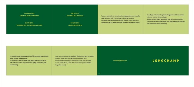 LC龙骧LONGCHAMP绿色折叠小绿卡 说明书指导册子 现货