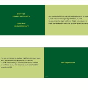 LC龙骧LONGCHAMP绿色折叠小绿卡 说明书指导册子 现货