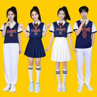 学院风校服学生运动会开幕式入场班服团体啦啦操拉拉队表演演出服
